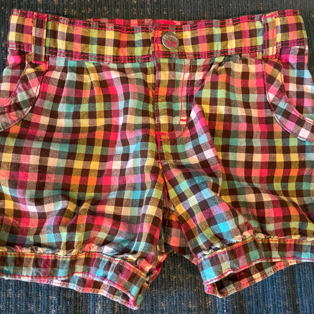 Cherokee Girl’s 4 Plaid Cotton Shorts- EUC